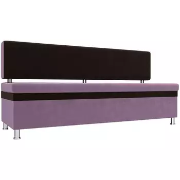 Кухонный прямой диван Стайл (основа микровельвет сиреневый, компаньон микровельвет коричневый) Лига Диванов 111636