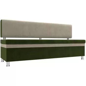Кухонный прямой диван Стайл (основа микровельвет зеленый, компаньон микровельвет бежевый) Лига Диванов 100862