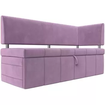 Кухонный прямой диван Стоун с углом правый (микровельвет сиреневый) Лига Диванов 115944