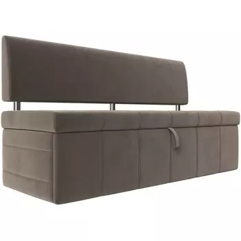 Кухонный прямой диван Стоун (велюр коричневый) Лига Диванов 107240