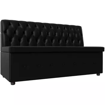 Кухонный прямой диван Вента (экокожа черная) Лига Диванов 108782