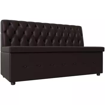 Кухонный прямой диван Вента (экокожа коричневая) Лига Диванов 108781