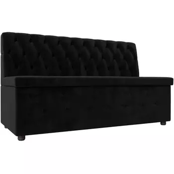 Кухонный прямой диван Вента (велюр черный) Лига Диванов 108767