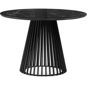 Кухонный стол Notta Нэнси 110х110х75 черный мрамор / черный (Стекло) арт.612162