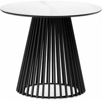 Кухонный стол Notta Нэнси 90х90х75 белый мрамор / черный (Керамика) арт.612876