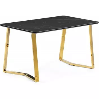 Кухонный стол Notta Селена 1 160х90 черный мрамор / золото (МДФ) арт.606407