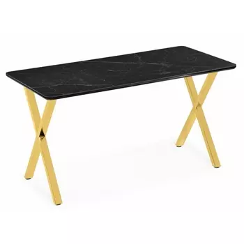 Кухонный стол Notta Селена 3 180х90 черный мрамор / золото (МДФ) арт.606413