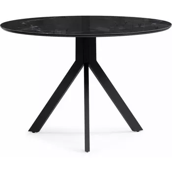 Кухонный стол Notta Том 110х110х75 черный (Стекло/Черный) арт.612874