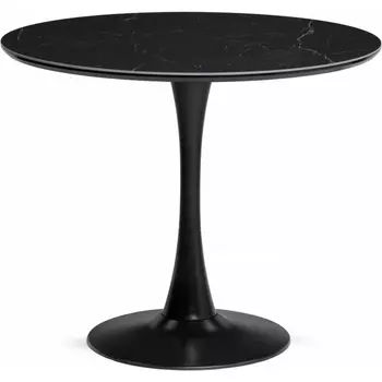 Кухонный стол Notta Тулип 90х74 черный мрамор / черный (Керамика) арт.600708