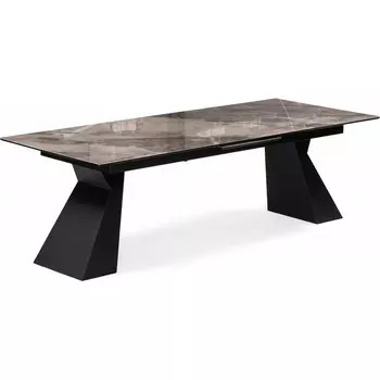 Кухонный стол Woodville Денхольм 240(290)х100х75 каталония / черный (Стекло) арт.588035