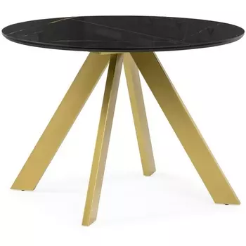 Кухонный стол Woodville Галвестон (Металл/Стекло,МДФ, Золотой/Черный) 569675