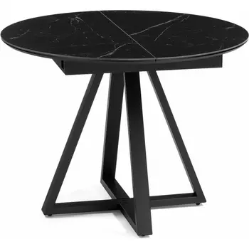 Кухонный стол Woodville Нельсон 100(140)х100х76 shakespeare black / черный (МДФ) арт.588017