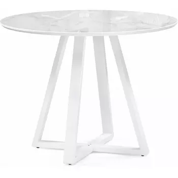 Кухонный стол Woodville Норфолк 100 белый мрамор / белый (Стекло) арт.588041