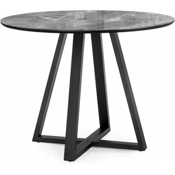 Кухонный стол Woodville Норфолк 100 серый мрамор / черный (Стекло) арт.588039