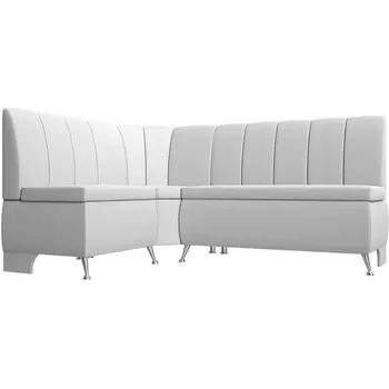 Кухонный угловой диван Кантри левый (экокожа белая) Лига Диванов 29452L