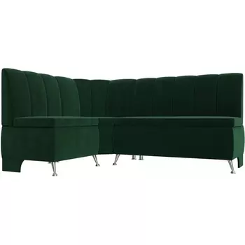 Кухонный угловой диван Кантри левый (велюр зеленый) Лига Диванов 106842L