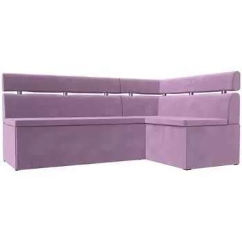 Кухонный угловой диван Классик правый угол (Микровельвет/Фиолетовый) Лига Диванов 117989