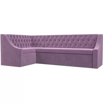 Кухонный угловой диван Мерлин левый (микровельвет сиреневый) Лига Диванов 109420L