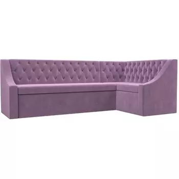 Кухонный угловой диван Мерлин правый (микровельвет сиреневый) Лига Диванов 109420
