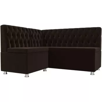 Кухонный угловой диван Мирта левый (микровельвет коричневый) Лига Диванов 107598L