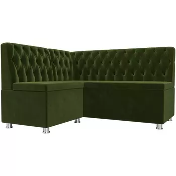 Кухонный угловой диван Мирта левый (микровельвет зеленый) Лига Диванов 107596L