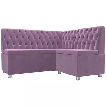 Кухонный угловой диван Мирта правый (микровельвет сиреневый) Лига Диванов 107599