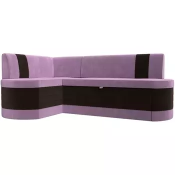 Кухонный угловой диван Токио левый угол (Микровельвет/Фиолетовый) Лига Диванов 119437L