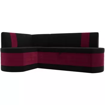 Кухонный угловой диван Токио левый угол (Микровельвет/Черный) Лига Диванов 119440L