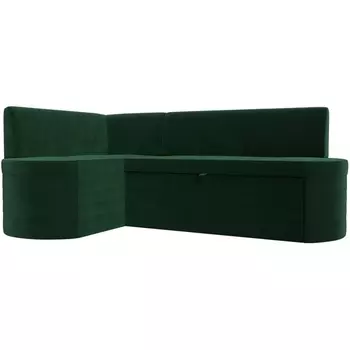 Кухонный угловой диван Токио левый угол (Велюр/Зеленый) Лига Диванов 119417L