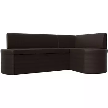 Кухонный угловой диван Токио правый угол (Экокожа/Коричневый) Лига Диванов 119448