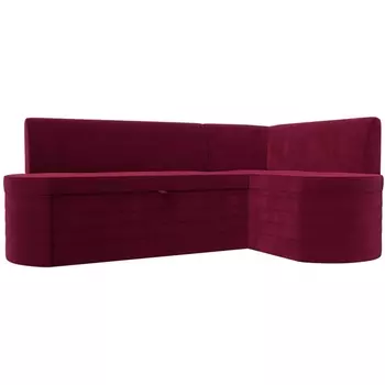 Кухонный угловой диван Токио правый угол (Микровельвет/Красный) Лига Диванов 119425