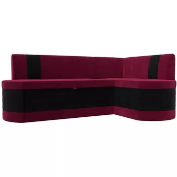 Кухонный угловой диван Токио правый угол (Микровельвет/Красный) Лига Диванов 119426