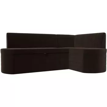 Кухонный угловой диван Токио правый угол (Микровельвет/Коричневый) Лига Диванов 119432