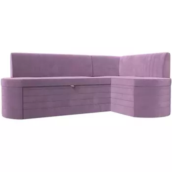 Кухонный угловой диван Токио правый угол (Микровельвет/Фиолетовый) Лига Диванов 119436