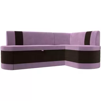 Кухонный угловой диван Токио правый угол (Микровельвет/Фиолетовый) Лига Диванов 119437