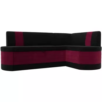 Кухонный угловой диван Токио правый угол (Микровельвет/Черный) Лига Диванов 119440