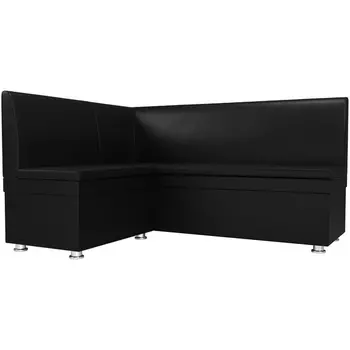 Кухонный угловой диван Уют левый (экокожа черная) Лига Диванов 28387L