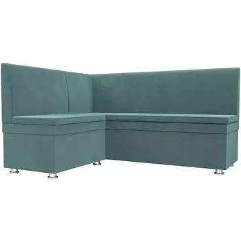 Кухонный угловой диван Уют левый (Велюр бирюзовый) Лига Диванов 109625L