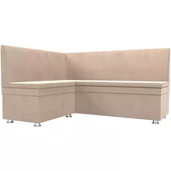 Кухонный угловой диван Уют левый (велюр бежевый) Лига Диванов 109626L