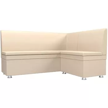 Кухонный угловой диван Уют правый (экокожа бежевая) Лига Диванов 28383