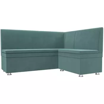 Кухонный угловой диван Уют правый (Велюр бирюзовый) Лига Диванов 109625