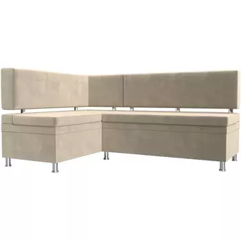 Кухонный уголок Стайл левый (микровельвет бежевый) Лига Диванов 114517L