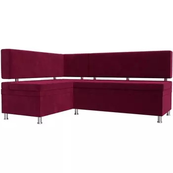 Кухонный уголок Стайл левый (микровельвет бордовый) Лига Диванов 114518L