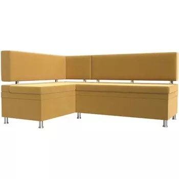 Кухонный уголок Стайл левый (микровельвет желтый) Лига Диванов 114519L