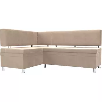 Кухонный уголок Стайл левый (велюр бежевый) Лига Диванов 111658L