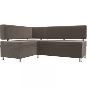 Кухонный уголок Стайл левый (велюр коричневый) Лига Диванов 111655L