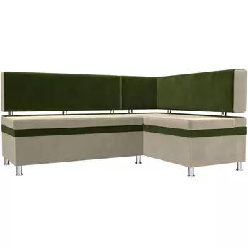 Кухонный уголок Стайл (основа микровельвет бежевый, компаньон микровельвет зеленый) Лига Диванов 100558