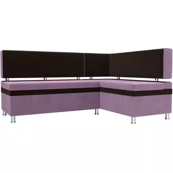 Кухонный уголок Стайл (основа микровельвет сиреневый, компаньон микровельвет коричневый) Лига Диванов 111652