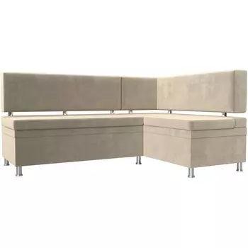 Кухонный уголок Стайл правый (микровельвет бежевый) Лига Диванов 114517