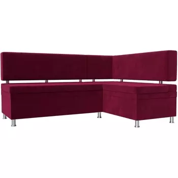 Кухонный уголок Стайл правый (микровельвет бордовый) Лига Диванов 114518